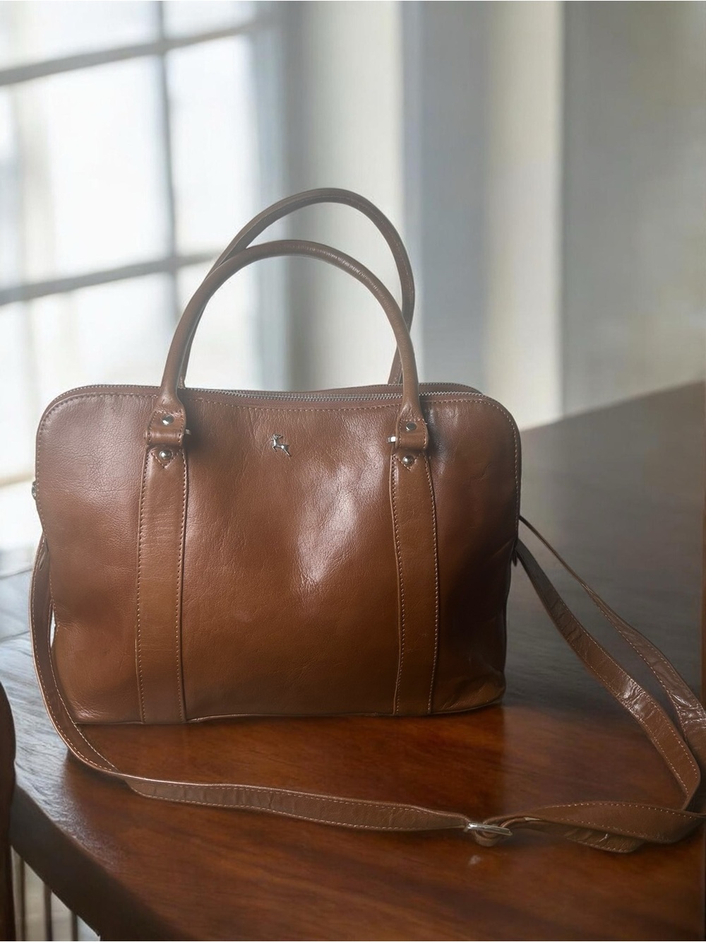Ashwood Cognac Brown Leather Bowler Satchel Bags